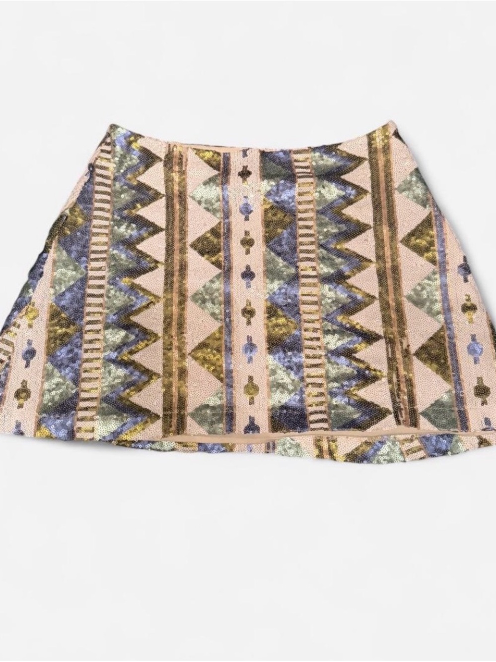 Aqua Pink Geo-Print Mini Skirt